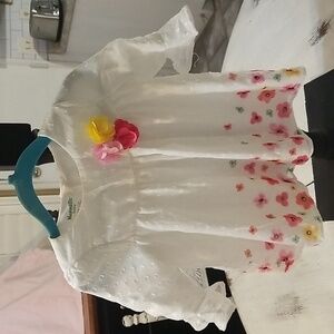 Nannette Baby🌸So pretty!!! Little girls White with Pink flowers dress Sz 12m